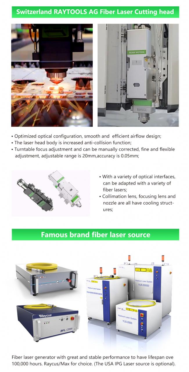 دستگاه برش لیزری فیبر CNC فلز آلومینیوم آهن کربن فولاد ضد زنگ